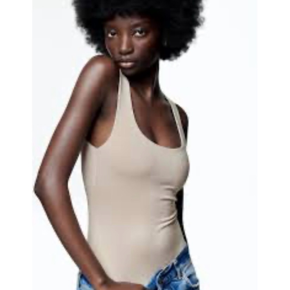 Zara Wide Strap Stretch Jersey Tank Top Women’s Small